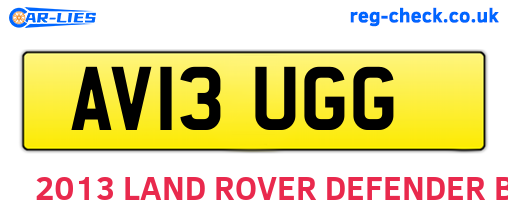 AV13UGG are the vehicle registration plates.