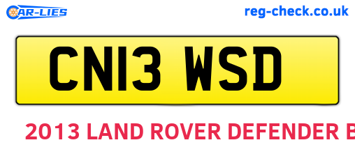 CN13WSD are the vehicle registration plates.