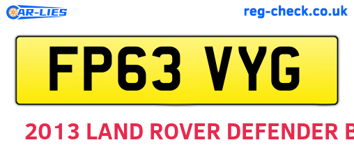 FP63VYG are the vehicle registration plates.