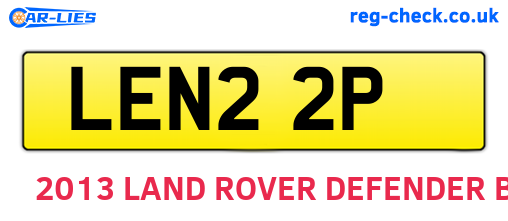 LEN22P are the vehicle registration plates.