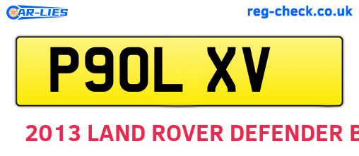 P90LXV are the vehicle registration plates.