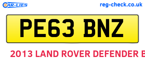 PE63BNZ are the vehicle registration plates.