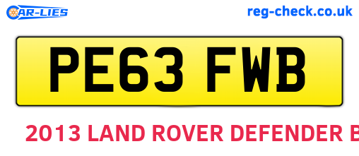 PE63FWB are the vehicle registration plates.
