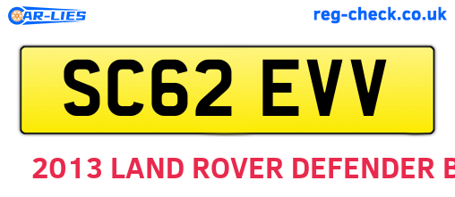 SC62EVV are the vehicle registration plates.