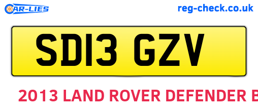 SD13GZV are the vehicle registration plates.