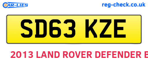 SD63KZE are the vehicle registration plates.