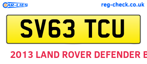 SV63TCU are the vehicle registration plates.