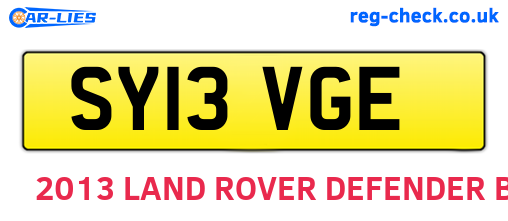 SY13VGE are the vehicle registration plates.