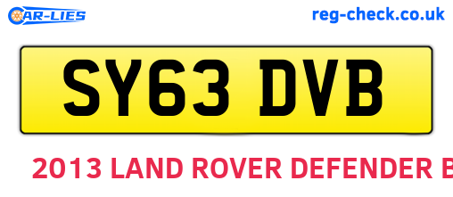 SY63DVB are the vehicle registration plates.