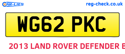 WG62PKC are the vehicle registration plates.