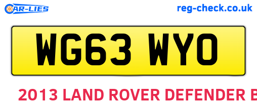 WG63WYO are the vehicle registration plates.