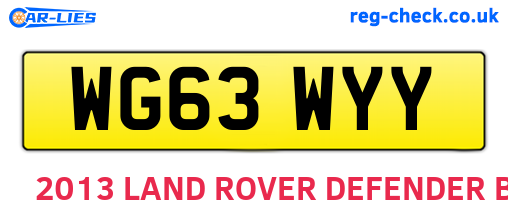 WG63WYY are the vehicle registration plates.