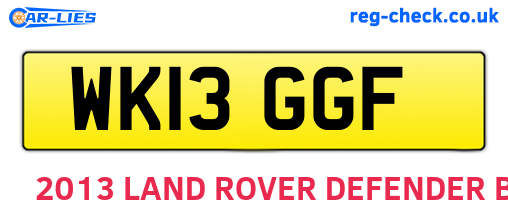 WK13GGF are the vehicle registration plates.
