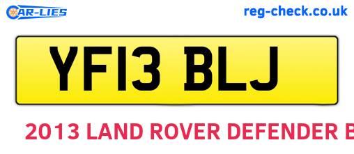 YF13BLJ are the vehicle registration plates.
