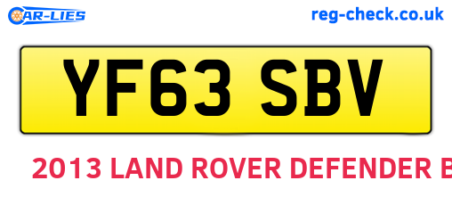 YF63SBV are the vehicle registration plates.