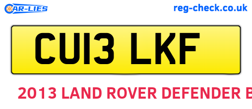 CU13LKF are the vehicle registration plates.