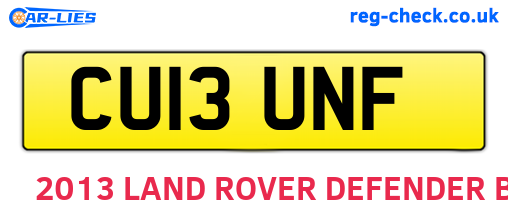 CU13UNF are the vehicle registration plates.