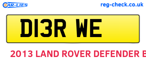D13RWE are the vehicle registration plates.