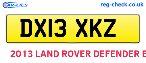 DX13XKZ are the vehicle registration plates.