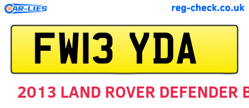 FW13YDA are the vehicle registration plates.