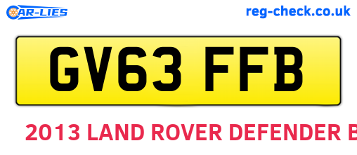GV63FFB are the vehicle registration plates.
