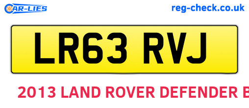 LR63RVJ are the vehicle registration plates.
