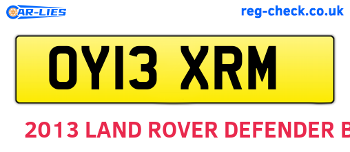 OY13XRM are the vehicle registration plates.