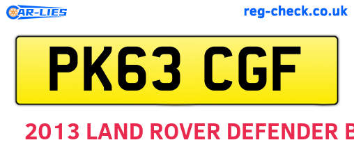 PK63CGF are the vehicle registration plates.