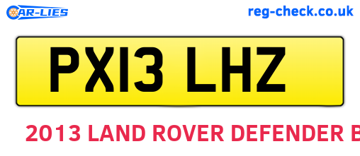 PX13LHZ are the vehicle registration plates.
