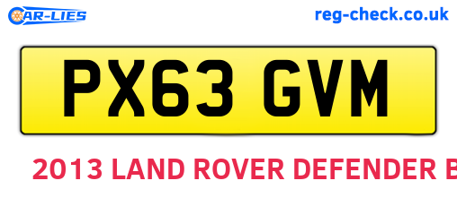 PX63GVM are the vehicle registration plates.