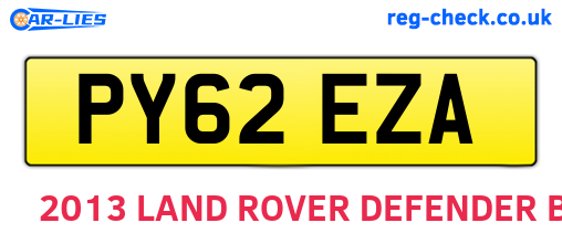 PY62EZA are the vehicle registration plates.