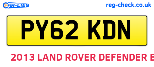 PY62KDN are the vehicle registration plates.