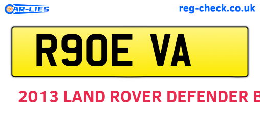 R90EVA are the vehicle registration plates.