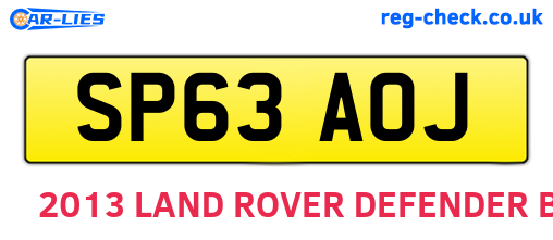 SP63AOJ are the vehicle registration plates.