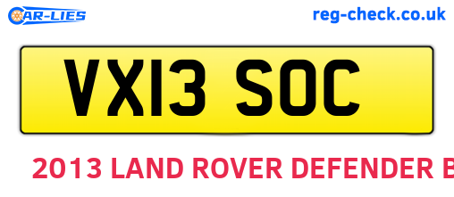 VX13SOC are the vehicle registration plates.