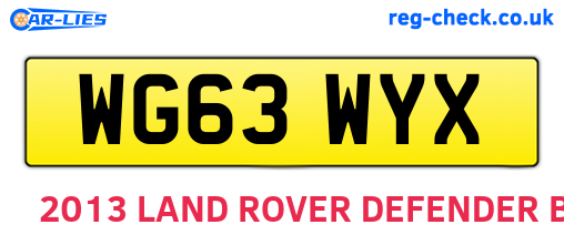 WG63WYX are the vehicle registration plates.