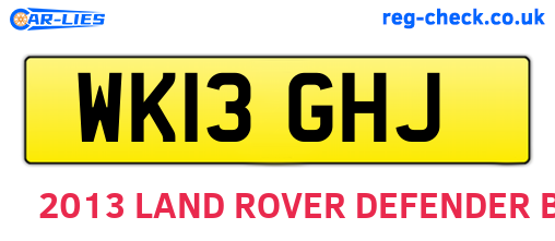 WK13GHJ are the vehicle registration plates.
