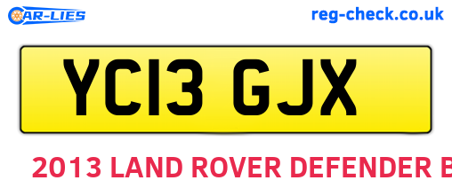 YC13GJX are the vehicle registration plates.