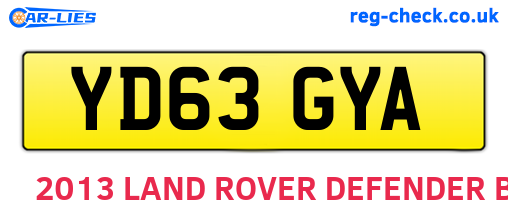 YD63GYA are the vehicle registration plates.