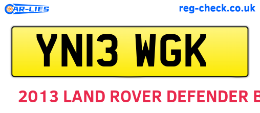 YN13WGK are the vehicle registration plates.