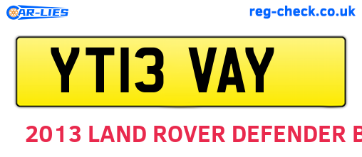YT13VAY are the vehicle registration plates.