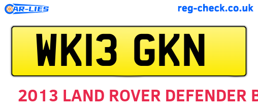 WK13GKN are the vehicle registration plates.