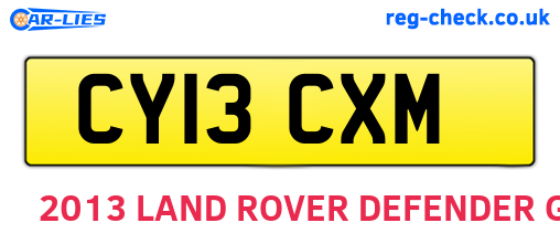 CY13CXM are the vehicle registration plates.
