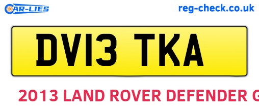 DV13TKA are the vehicle registration plates.