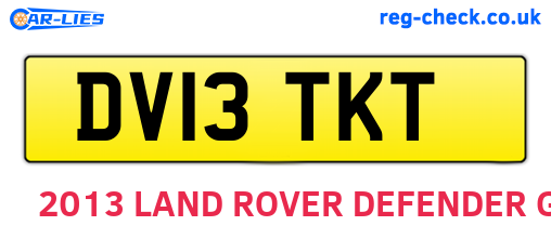 DV13TKT are the vehicle registration plates.