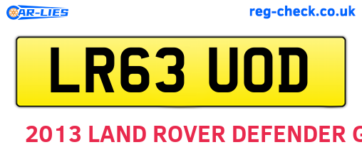 LR63UOD are the vehicle registration plates.