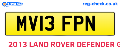 MV13FPN are the vehicle registration plates.