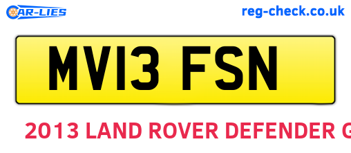MV13FSN are the vehicle registration plates.