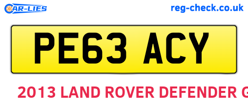 PE63ACY are the vehicle registration plates.