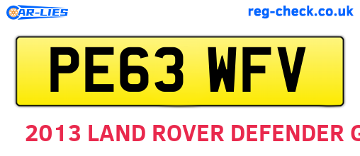 PE63WFV are the vehicle registration plates.